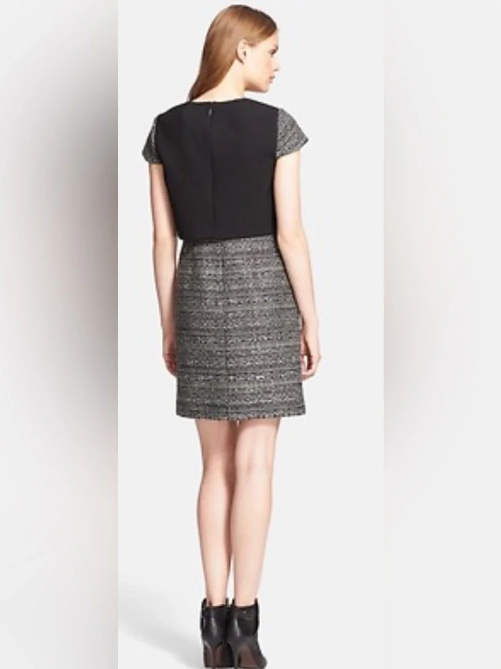 Tory Burch Deandra Gray Tweed Metallic Dress Size 4